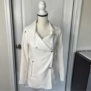 Aritzia‎ NEW Wilfred white mayet crepe moto jacket size XXS